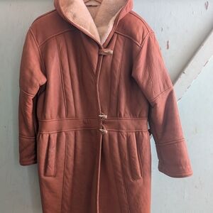 Vintage Shearling Original Coat With Hood